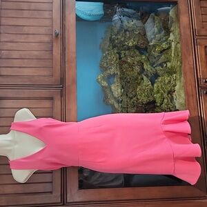 Betsey Johnson V-Neck Midi Dress in Pink